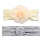Alternate image 0 for Khristie&reg; 2-Pack Flower &amp; Bun Headbands in Ivory/Grey