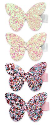 Khristie&reg; 4-Pack Glitter Butterfly Hair Clips