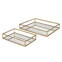 Kate & Laurel™ Felicia 2-Piece Decorative Trays in Gold