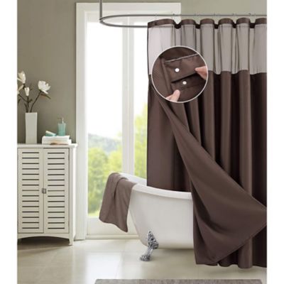 Brown Bear Large Animal Waterproof Fabric Shower Curtain Set Bathroom 71Inch 