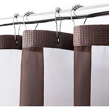 Dainty Home 70-Inch x 72-Inch Waffle Shower Curtain and Liner Set in Brown. View a larger version of this product image.