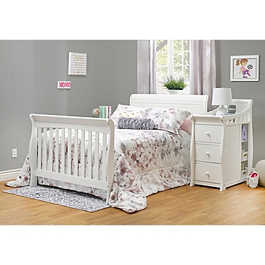Sorelle Princeton Elite Panel Crib and Changer in White. View a larger version of this product image.