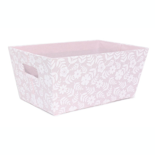 Alternate image 1 for Taylor Madison Designs® Floral Tote Bin in Blush Pink/White