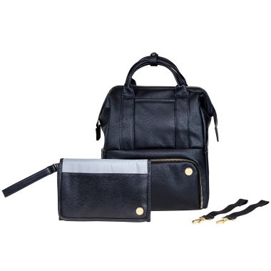 CleverMade Lily Diaper Backpack in Black. View a larger version of this product image.