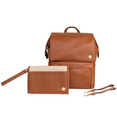 CleverMade Lily Diaper Backpack Bundle in Cognac