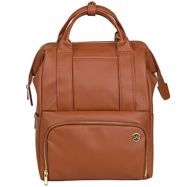 CleverMade Lily Diaper Backpack in Cognac. View a larger version of this product image.