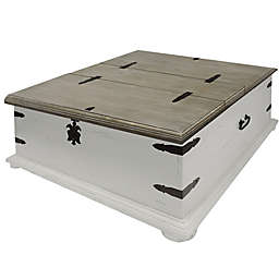 Storage Trunk Cocktail Table in White