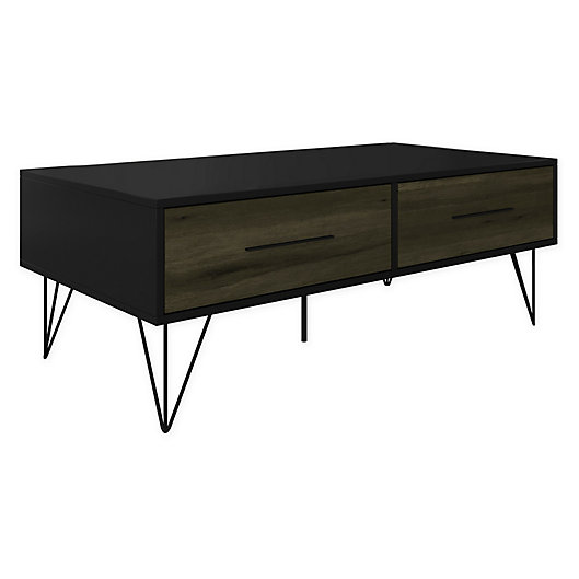 Alternate image 1 for 2-Drawer Wooden Coffee Table in Black/Brown