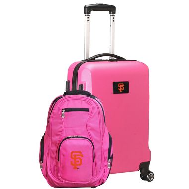 MLB San Francisco Giants 2-Piece Backpack and Carry On Luggage Set in Pink. View a larger version of this product image.