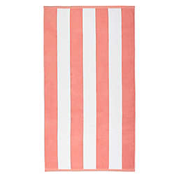 Wamsutta® Stripe Beach Towel in Coral/White