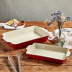 Alternate image 6 for Our Table&trade; 2-Piece Stoneware Rectangular Bakers Set in Red