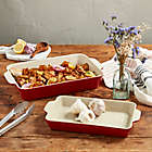 Alternate image 1 for Our Table&trade; 2-Piece Stoneware Rectangular Bakers Set in Red