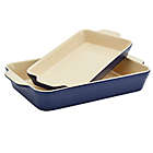 Alternate image 0 for Our Table&trade; 2-Piece Stoneware Rectangular Bakers Set in Blue