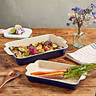 Alternate image 1 for Our Table&trade; 2-Piece Stoneware Rectangular Bakers Set in Blue