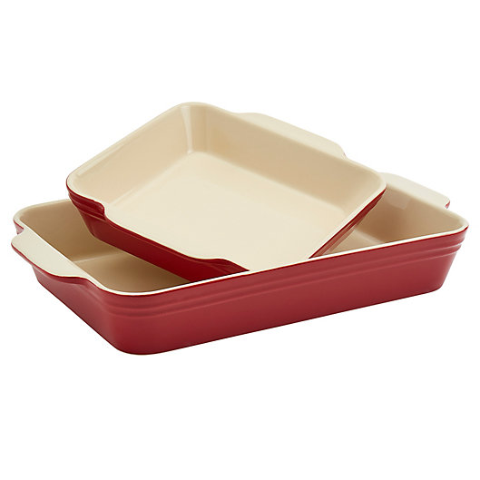 Alternate image 1 for Our Table™ 2-Piece Stoneware Bakers Set in Red
