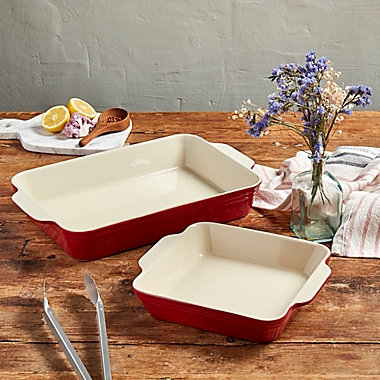 Our Table&trade; 2-Piece Stoneware Bakers Set in Red. View a larger version of this product image.