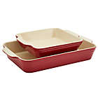 Alternate image 5 for Our Table&trade; 2-Piece Stoneware Bakers Set in Red