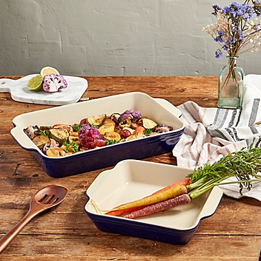 Our Table&trade; 2-Piece Stoneware Bakers Set in Blue. View a larger version of this product image.
