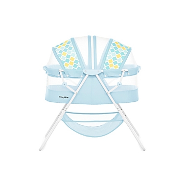 Dream On Me Karley  Bassinet in Aqua Blue. View a larger version of this product image.