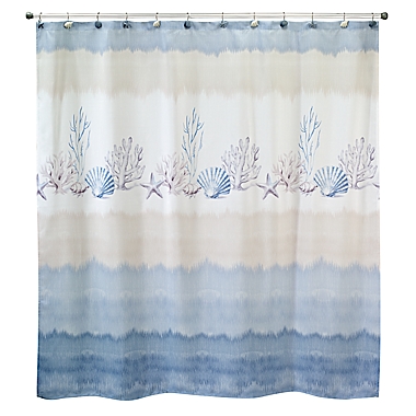 Avanti 72-Inch x 72-Inch Abstract Coastal Shower Curtain in Blue/Beige. View a larger version of this product image.