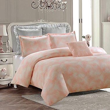 Royal Feathers Full/Queen Comforter Set in Pink. View a larger version of this product image.