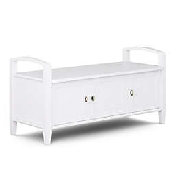 Simpli Home™ Warm Shaker Solid Wood Entryway Storage Bench in White