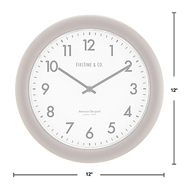 FirsTime&reg; Sloane 12-Inch Essential Wall Clock in Dark Brown. View a larger version of this product image.
