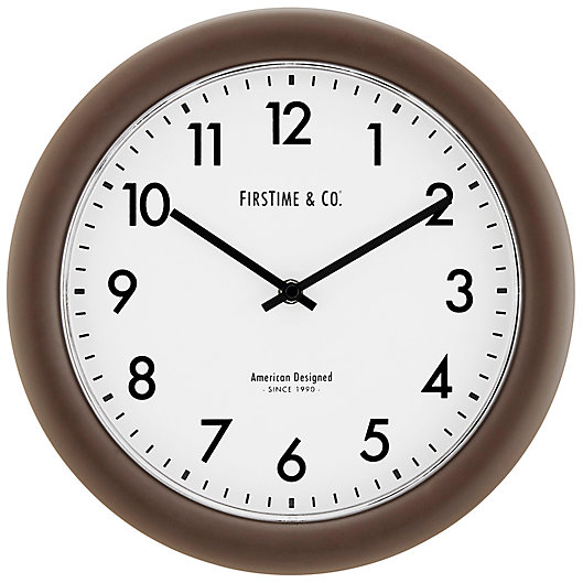 Alternate image 1 for FirsTime® Sloane 12-Inch Essential Wall Clock in Dark Brown