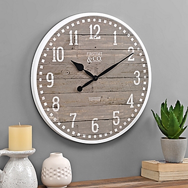 FirsTime&reg; Arlo 18-Inch Wall Clock in Grey. View a larger version of this product image.