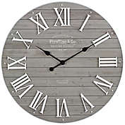 FirsTime&reg; Emmett Shiplap 27-Inch Wall Clock in White/Grey
