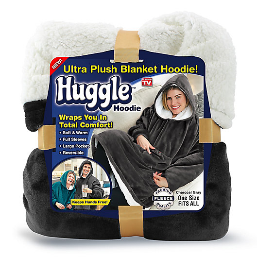 Alternate image 1 for Huggle™ Blanket Hoodie in Grey