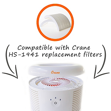 Crane Small Air Purifier with 2.5 PPM Filter Capability in White. View a larger version of this product image.