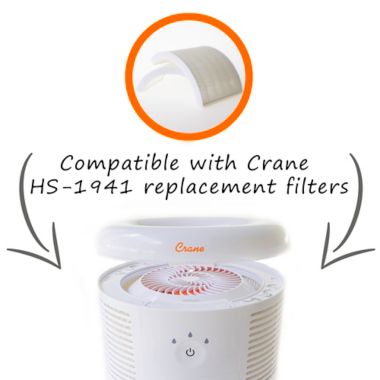 Crane Small Air Purifier with 2.5 PPM Filter Capability in White. View a larger version of this product image.