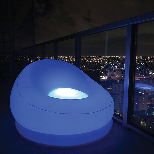 Alternate image 1 for AirCandy Illuminated LED Inflatable City Chair in Clear/White