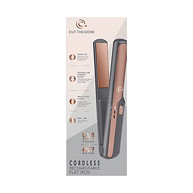 Cut The Cord Cordless Flat Iron in Grey/Rose Gold. View a larger version of this product image.