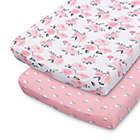 Alternate image 0 for The Peanutshell&trade; 2-Pack Floral Changing Pad Covers in Pink