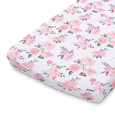The Peanutshell&trade; 2-Pack Floral Changing Pad Covers in Pink. View a larger version of this product image.