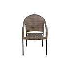Alternate image 3 for Destination Summer Wicker Stackable Patio Chair in Brown