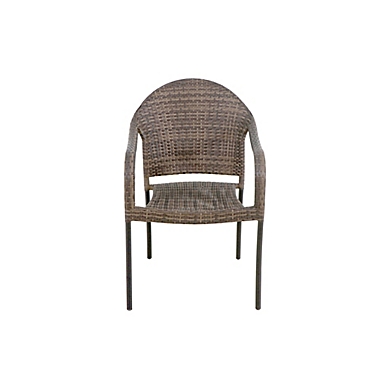 Destination Summer Wicker Stackable Patio Chair in Brown. View a larger version of this product image.
