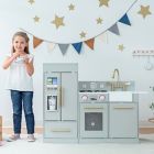 Alternate image 1 for Teamson Kids Little Chef Chelsea Modern Play Kitchen in Silver Grey