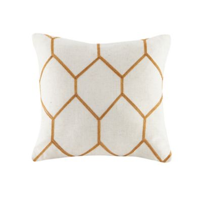 Madison Park Brooklyn Metallic Square Throw Pillows in Spice (Set of 2)