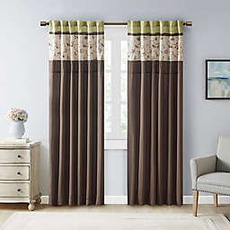 Madison Park Serene Embroidered 84-Inch Light Filtering Window Curtain Panel (Single)