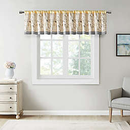 Madison Park Serene Embroidered Window Valance in Yellow