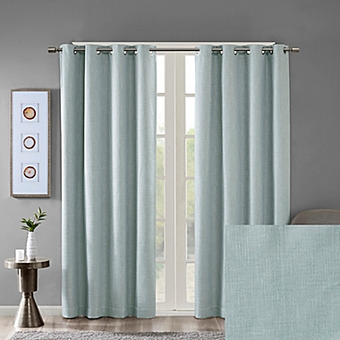 SunSmart Maya 63-Inch Heathered Grommet-Top Room Darkening Curtain Panel in Aqua (Single). View a larger version of this product image.