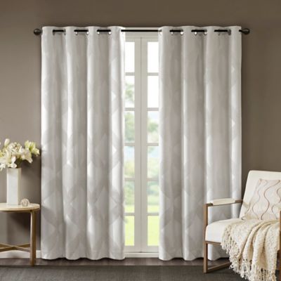 2 N32 Ivory Latin Insulated Thermal Privacy Blackout Window Curtain Panels 