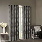 Alternate image 1 for SunSmart Bentley Ogee 84-Inch Knitted Jacquard Blackout Curtain Panel in Charcoal (Single)