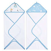 aden + anais&trade; essentials Space 2-Pack Hooded Towels in Blue