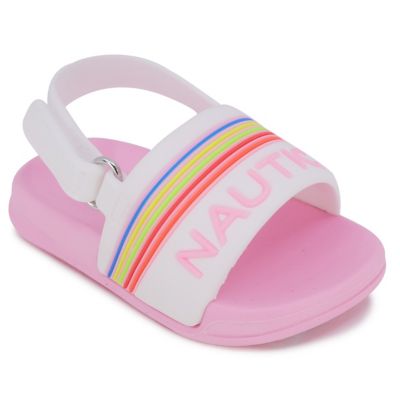 Nautica&reg; Size 0-3M Slide Sandal in White