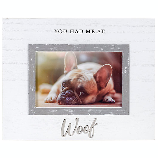 Alternate image 1 for 4-Inch x 6-Inch Woof Cursive Picture Frame