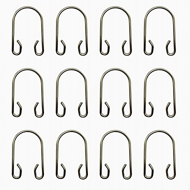 Haven&trade; U-Shaped Shower Curtain Hooks in Brushed Nickel (Set of 12). View a larger version of this product image.
